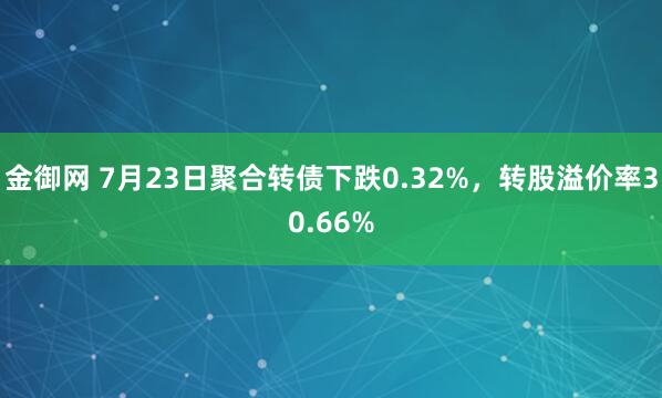 金御网 7月23日聚合转债下跌0.32%，转股溢价率30.66%