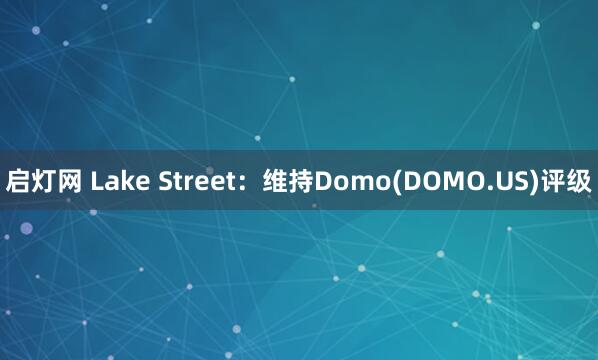 启灯网 Lake Street：维持Domo(DOMO.US)评级